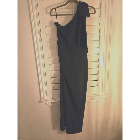 One Shoulder Long Formal Dresses Teal Bodycon Wedding/Formal Slit Maxi Dress - Picture 7 of 7